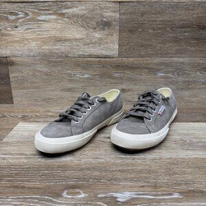 Superga Grey Suede Low Top Lace Up Sneaker Women's Size 6.5